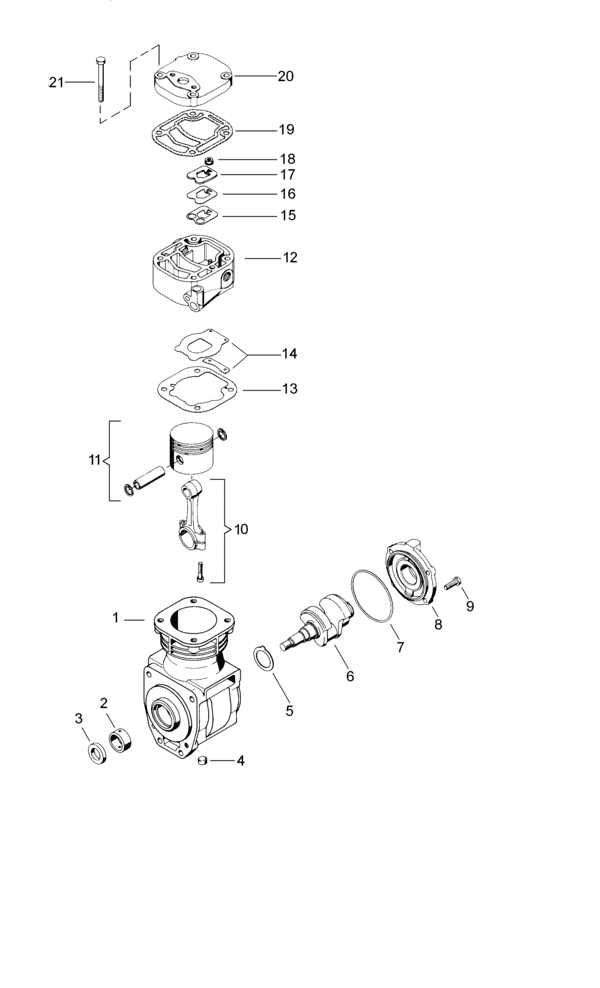 Bild von WABCO 9111450600  Einzylinder-Kompressor passend für Iveco