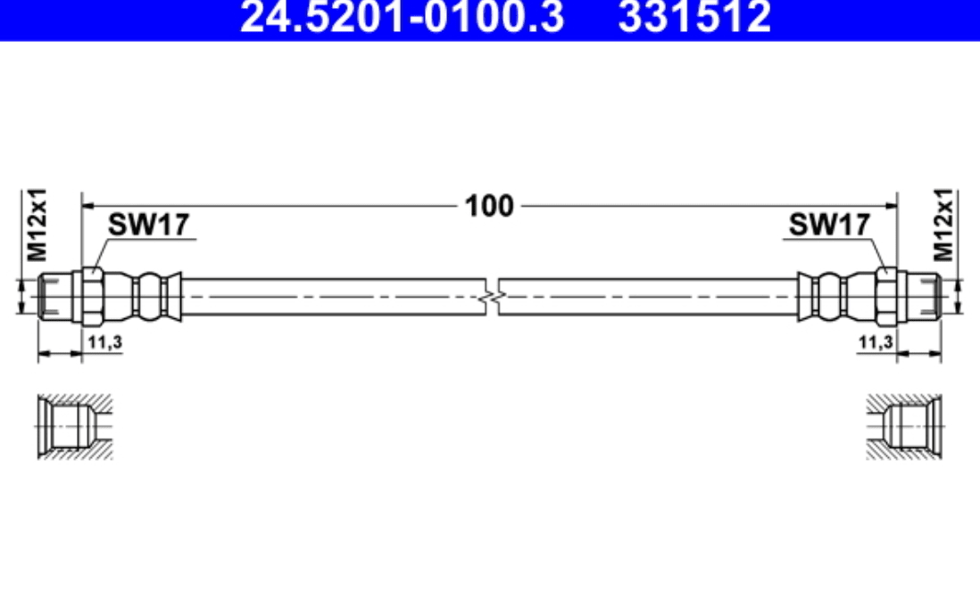 Bild von ATE 24.5201-0100.3 Bremsschlauch